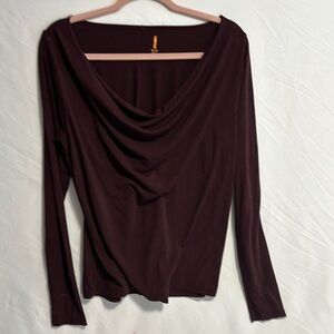 Lucy Purple Long Sleeve Draped Blouse